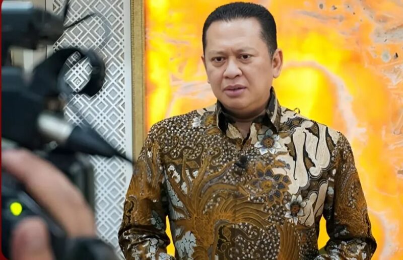 Wakil Ketua Umum KADIN Indonesia sekaligus anggota DPR RI Bambang Soesatyo menghimbau semua pihak untuk proporsional menyikapi dampak pembebanan bea masuk oleh Amerika Serikat terhadap produk ekpor Indonesia, Jakarta, Rabu (8/4/25).