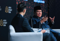 Presiden Prabowo Subianto menjadi pembicara dalam sesi Antalya Diplomacy Talk (ADF) Talk 2025 di Antalya, Turkiye, pada Jumat, 11 April. 2025.