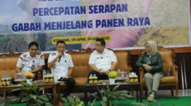 Wakil Bupati Konawe, H. Syamsul Ibrahim, memimpin Rapat Koordinasi (Rakor) percepatan serapan gabah jelang Panen Raya 2025 di Unaaha, Rabu (9/4/2025). Rakor ini dihadiri oleh sejumlah pejabat terkait, termasuk perwakilan Bulog Kanwil Sultra, Dinas Ketahanan Pangan dan Peternakan Provinsi Sulawesi Tenggara (Sultra), Korem 143/Haluoleo, Kodim se-Sultra, serta mitra penggilingan padi se-Provinsi Sultra.  
