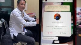 Andriansyah, Ketua Persatuan Wartawan Indonesia (PWI) Konawe, resmi melaporkan kasus pencatutan identitas dan penipuan melalui WhatsApp ke Polres Konawe, Senin (19/5/2025).