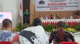 Pemerintah Kabupaten (Pemkab) Konawe bersama jajaran Forkopimda menggelar sosialisasi percepatan pembentukan Koperasi Desa/Kelurahan Merah Putih sebagai upaya penguatan ekonomi berbasis koperasi. Acara yang digelar di Gedung Wekoila, Kamis (8/5/2025), dihadiri Sekretaris Daerah (Sekda) Konawe, Ferdinand, perwakilan Polres, Kejaksaan, serta kepala desa/kelurahan se-Kabupaten Konawe.