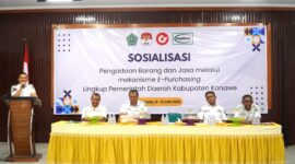 Kegiatan Sosialisasi Pengadaan Barang dan Jasa Purchasing dibuka secara resmi oleh Bupati Konawe, H. Yusran Akbar ST, di Aula BKPSDM setempat, Rabu (11/6/2025).