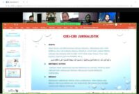 Pelatihan jurnalistik bersertifikasi CIJ (Certified Indonesian Journalist). Kegiatan yang digelar secara daring pada Kamis (10/7/25) diikuti puluhan jurnalis dari berbagai daerah, menandakan tingginya minat pengembangan profesionalisme di industri media.