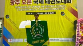 Atlet taekwondo Indonesia, Rahmat Lagaligo, menorehkan sejarah baru dengan meraih medali emas pada Gwangju Open International Taekwondo Championships 2025 di kelas Poomsae Senior. Prestasi gemilang ini diraih setelah melalui pertandingan sengit di Bitgoeul Gymnasium, Gwangju, Korea Selatan, Sabtu (19/7/2025).