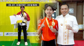 Bupati Konawe, H. Yusran Akbar ST menyambut langsung prestasi gemilang atlet Taekwondo Asal Konawe, Rahmat Lagaligo. sang juara, Peraih medali emas di Gwangju Open International Taekwondo Championships 2025 di Korea Selatan yang diraihnya di kelas Poomsae Senior setelah mengalahkan atlet-atlet tangguh dari berbagai negara, di Kantor Bupati Konawe, Jumat (25/7/2025)