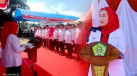 Ketua PMI Kabupaten Konawe, Sarnina Yusrin Usbar, SE mengukuhkan komitmen baru dalam pelayanan kemanusiaan melalui pelantikan Pengurus Markas PMI Konawe masa bakti 2025-2030. Acara yang digelar di Markas PMI Konawe, Unaaha, Sabtu (19/7/2025).