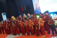 Alunan musik bambu ditampilkan siswa-siswi SD Negeri Lalosabila dalam Musrenbang  RPJMD 2025-2029 Kabupaten Konawe di Hotel Nugraha, Unaaha, Kamis (24/7/2025).