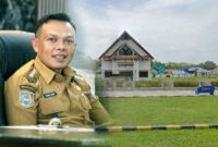 Bupati Konawe, H. Yusran Akbar ST, berencana membangun Konawe Expo Center (KEC). Gedung Wekoila, salah satu lokasi alternatif Konawe Expo Center (KEC) yang akan direvitalisasi menjadi pusat expo dan event serba guna. Letaknya strategis di kompleks perkantoran Pemda Konawe, Senin (11/8/2025). 