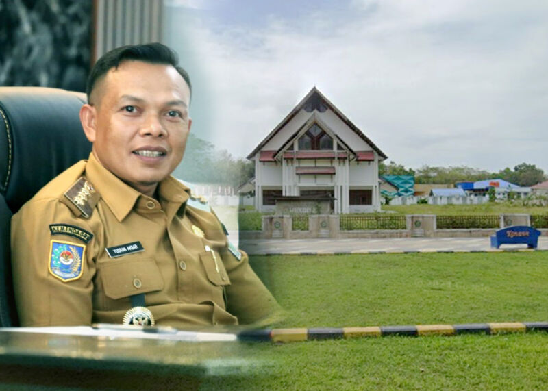 Bupati Konawe, H. Yusran Akbar ST, berencana membangun Konawe Expo Center (KEC). Gedung Wekoila, salah satu lokasi alternatif Konawe Expo Center (KEC) yang akan direvitalisasi menjadi pusat expo dan event serba guna. Letaknya strategis di kompleks perkantoran Pemda Konawe, Senin (11/8/2025). 
