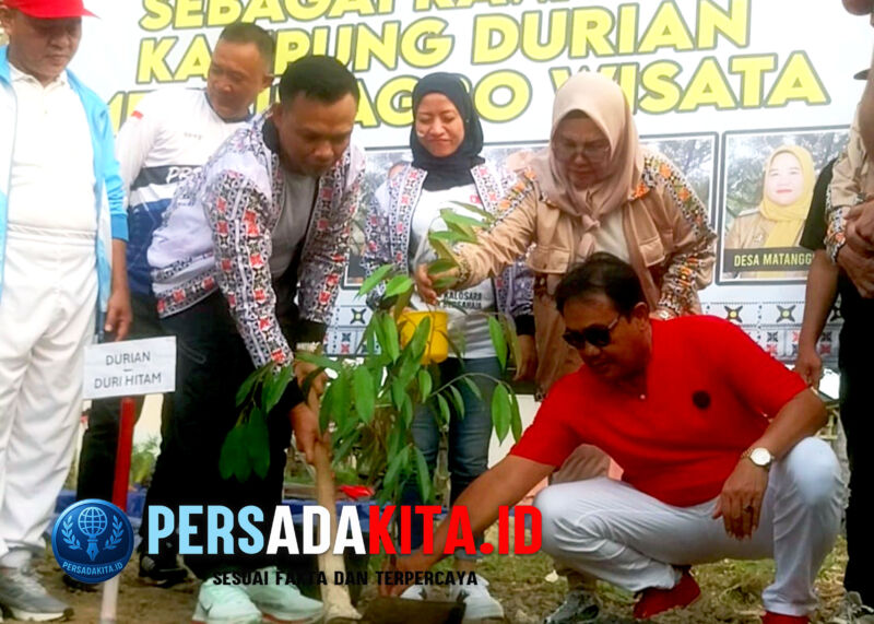 Bupati Konawe, H. Yusran Akbar ST, menanam bibit Durian Hitam di Desa Langgea, tanda dimulainya pencanangan Kampung Durian 