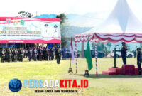 Upacara Penutupan TMMD ke-125: Danrem 143/Haluoleo Brigjen TNI Raden Wahyu Sugarto memimpin upacara penutupan TMMD ke-125 di Desa Nekudu, Asinua, Konawe, Kamis (21/8/2025).
