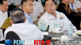 Anton Timbang, Ketua Kadin Sultra, usai menyampaikan paparan strategis dukungan terhadap program Makan Bergizi Gratis (MBG) dalam Rapimprov Kadin Sultra di Hotel Claro Kendari, Rabu (27/08/2025). 
