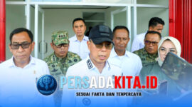 Gubernur Sultra, Andi Sumangerukka bersama jajaran Forkopimda memberikan keterangan pers saat meninjau langsung gedung Koperasi Merah Putih di area Terminal Baruga, Sabtu (16/5/2026).