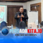 Direktur Geopolitik GREAT Institute, Dr. Teguh Santosa, saat pemaparan di hadapan puluhan content creator dalam workshop yang digelar di Palembang, Sumatera Selatan, Sabtu (16/5/2026).