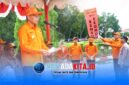 Bupati Konawe, Yusran Akbar, memberikan sambutan saat memimpin Apel Siaga Sensus Ekonomi 2026 di halaman Kantor Bupati Konawe, Senin (15/6/2026).