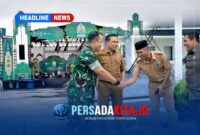 Bupati Konawe H. Yusran Akbar, S.T. (tengah), didampingi Ketua DPRD Konawe I Made Asmaya, S.Pd., M.M. (kanan), dan Dandim 1417/Kendari Kolonel Arm Danny A.P Girsang, S.Sos., M.Han (kiri), saat meninjau lokasi MTQ XXXI Sultra di eks STQ Unaaha, Senin (22/6/2026).