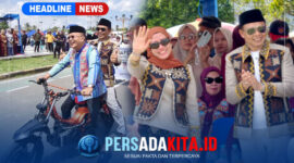 Bupati Konawe, H Yusran Akbar ST didampingi Ketua Penggerak PKK, Hj Hania SPd MPd Gr saat menyambut rombongan kafilah pawai ta'aruf sebagai rangkaian acara kegiatan MTQ ke XXXI Sulawesi Tenggara 2026 di Kabupaten Konawe. Tampak juga Wakil Bupati Konawe H Syamsul Ibrahim berboncengan Bupati Konawe H Yusran Akbar ST menggunakan motor hias, Selasa (23/6/2026)