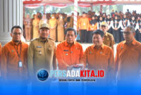 Pencanangan Sensus Ekonomi 2026 Sultra: Wakil Kepala BPS RI Sonny Harry bersama Wakil Gubernur Sultra, Hugua menekan tombol dimulainya SE2026, di Kendari, Senin (15/6/2026).