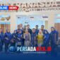 Suasana stan Dekranasda Sulawesi Tenggara yang menampilkan beragam produk unggulan dari 17 kabupaten/kota, termasuk tenun motif 