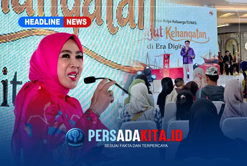Ketua Harian Dekranas, Tri Tito Karnavian, memberikan sambutan di hadapan para peserta workshop. Di latar belakang, terlihat spanduk bertajuk 