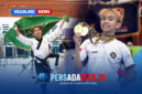 Rahmat Lagaligo mengibarkan Bendera Lambang Daerah Konawe: Rahmat Lagaligo dengan gagah mengibarkan bendera kebanggaan Kabupaten Konawe usai dinobatkan sebagai juara di Kejurprov Taekwondo Sultra 2026.