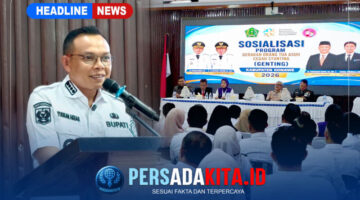 Bupati Konawe, H. Yusran Akbar, ST, saat memberikan arahan dalam sosialisasi GENTING 2026. Ia menegaskan bahwa program penanganan stunting tidak boleh sekadar sosialisasi di ruangan, tetapi harus diwujudkan dalam aksi nyata di lapangan. 
