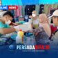 Suasana layanan Cek Kesehatan Gratis (CKG) yang digelar Dinas Kesehatan Kabupaten Konawe di Kecamatan Routa, Sabtu (22/8/2026). Tenaga kesehatan melayani warga dengan sigap di tengah keramaian Pekan Olahraga dan Seni HUT ke-81 RI.