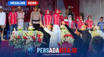 Panggung kehormatan di garis finish Lapangan Tutuwi Motaha tampak ramai ketika Camat Anggaberi dan Kapolsek Unaaha menyambut langsung kedatangan setiap barisan peserta.
