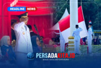 Suasana khidmat upacara Detik-Detik Proklamasi Kemerdekaan RI ke-81 di halaman Kantor Bupati Konawe, Senin (17/8/2026). Bupati Konawe H. Yusran Akbar, S.T. bertindak sebagai inspektur upacara didampingi jajaran Forkopimda.