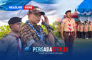 Bupati Konawe H. Yusran Akbar ST memimpin upacara pembukaan Kemah Bakti Wisata Bahari Bersahaja 2026 di Pantai Lalimbue, Soropia, Jumat (28/8/2026).