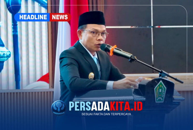 Bupati Konawe H. Yusran Akbar, S.T., menyampaikan sambutan dalam Rapat Paripurna Istimewa DPRD Konawe, Jumat (14/8/2026).