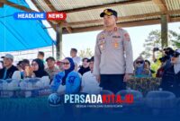 Kapolres Konawe AKBP Edy Raharjono, S.I.K., M.Si., didampingi Bupati Konawe H. Yusran Akbar, S.T., saat membuka Pora Kecamatan Routa, Kamis (20/8/2026).