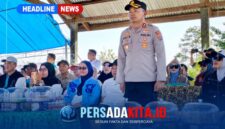 Kapolres Konawe AKBP Edy Raharjono, S.I.K., M.Si., didampingi Bupati Konawe H. Yusran Akbar, S.T., saat membuka Pora Kecamatan Routa, Kamis (20/8/2026).