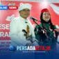 Pasangan heroik Bupati dan Ketua TP-PKK Konawe hadir di malam resepsi kenegaraan HUT ke-81 RI. Bupati dengan surban putih dan keris pusaka, serta Ibu Hj. Hania dengan balutan kostum pejuang wanita, menyatukan simbol perlawanan dan pengabdian.