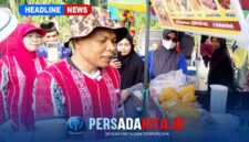 Suasana akrab Bupati Konawe H. Yusran Akbar saat bersama warga dan pedagang di stan UMKM Porseni Kecamatan Anggaberi, Senin (25/8/2026). Terlihat senyum dan canda tawa mewarnai interaksi di tengah keramaian lapangan.