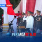 Suasana khidmat upacara penurunan Bendera Merah Putih di halaman Kantor Bupati Konawe, Senin (17/8/2026). Bupati Konawe, H. Yusran Akbar, S.T., bertindak sebagai Inspektur Upacara.