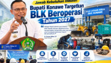 Bupati Konawe, H. Yusran Akbar, S.T., menegaskan komitmen pemerintah daerah dalam mempersiapkan tenaga kerja siap pakai melalui BLK Konawe.
