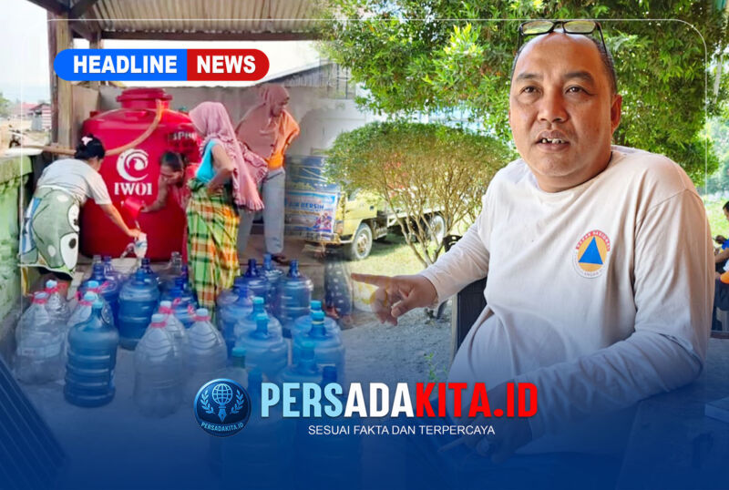 Kepala BPBD Konawe, Herianto Pagala, S.Sos, saat memberikan keterangan pers terkait operasional penanganan krisis air bersih di Kabupaten Konawe, Sulawesi Tenggara. (Foto: Persada Kita)