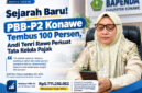 Pelaksana Tugas (Plt.) Kepala Badan Pendapatan Daerah (Bapenda) Kabupaten Konawe, Andi Tenri Rawe Lasandara, S.E., M.Si., saat memberikan keterangan pers terkait capaian sejarah realisasi PBB-P2 yang menembus 100 persen di ruangannya, Rabu (28/10/2026)