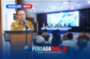 Bupati Konawe, H. Yusran Akbar, S.T., memberikan arahan dalam pembukaan Pendidikan dan Pelatihan Sertifikasi Uji Kompetensi Pengadaan Barang dan Jasa di Aula BKPSDM Konawe.