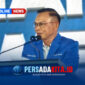 Ketua DPW PAN Sulawesi Tenggara, Haji Yusran Akbar, S.T., menyampaikan sambutan penuh semangat di hadapan ribuan kader dan tamu undangan pada acara Pelantikan Pengurus DPW dan DPD PAN Se-Sulawesi Tenggara Periode 2024–2029.