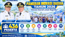 Bupati Konawe H. Yusran Akbar, S.T., dan Wakil Bupati H. Syamsul Ibrahim, S.E., M.Si., merupakan tokoh penggagas Pameran Inovasi Daerah Kabupaten Konawe Tahun 2026.