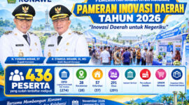 Bupati Konawe H. Yusran Akbar, S.T., dan Wakil Bupati H. Syamsul Ibrahim, S.E., M.Si., merupakan tokoh penggagas Pameran Inovasi Daerah Kabupaten Konawe Tahun 2026.