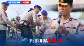 Wakapolda Sultra Brigjen Pol. Budi Hermawan memimpin langsung aksi bersih-bersih di kawasan Masjid Al Alam Kendari, Jumat (23/10/2026)