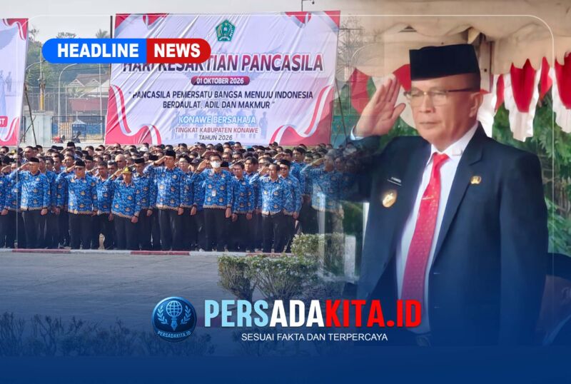 Wakil Bupati Konawe H. Syamsul Ibrahim saat memimpin Upacara Hari Kesaktian Pancasila di Lapangan Upacara Pemda Konawe, Kamis (1/10/2026).