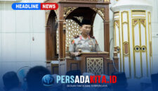Wakapolda Sultra Brigjen Pol Budi Hermawan didampingi pejabat utama Polda Sultra saat memberikan sambutan di Masjid Nurul Huda, Kendari.