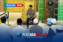 Wakapolres Konawe Kompol Hasruddin, S.E., M.E. menyampaikan arahan dan edukasi bahaya narkoba di hadapan jamaah Masjid Babusallam Unaaha, Sabtu subuh (17/10/2026).