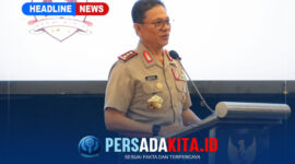 Wakapolri Komjen Pol Dr. Wahyu Hadiningrat saat memberikan sambutan dalam kunjungan kerja di Claro Hotel Kendari, Selasa (13/10/2026).