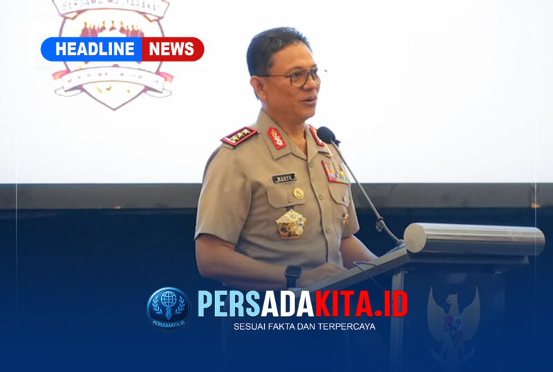 Wakapolri Komjen Pol Dr. Wahyu Hadiningrat saat memberikan sambutan dalam kunjungan kerja di Claro Hotel Kendari, Selasa (13/10/2026).